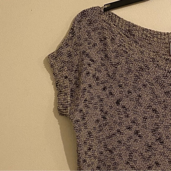 Anthropologie Moth Size XS Brown White Cap Sleeve Sweater Blouse Blouse - Picture 3 of 12